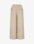 Pantalon ample uni à boutons décoratifs - Beige - 1