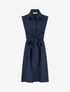 Robe chemise sans manches à liens à nouer - Marine - 1