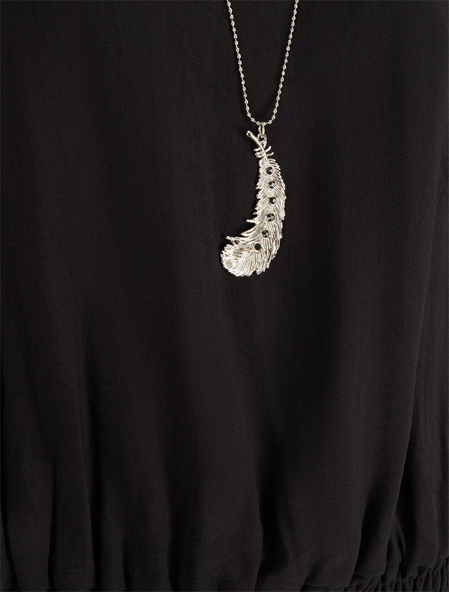 Top boule uni à manches courtes - Noir - 3