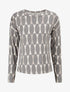 Pull fin à imprimé géométrique - Gris - 1