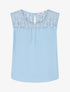 Top boule sans manches à dentelle - Bleu ciel - 1