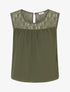Top boule sans manches à dentelle - Kaki - 1