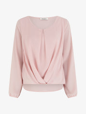 Blouse en voile à effet drapé - Rose - 1
