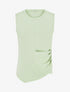 Top sans manches effet drapé et boutons - Vert amande - 1