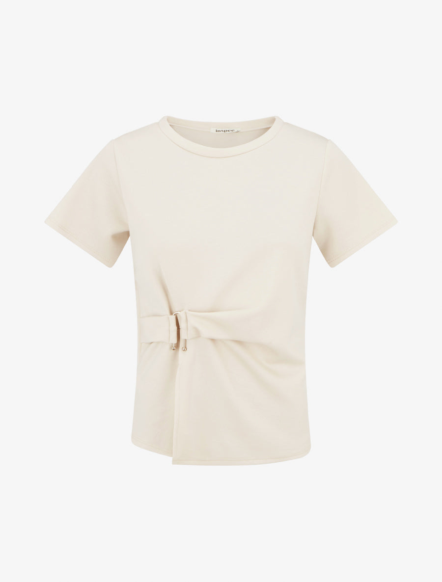 Top manches courtes à boucle - Beige - 1