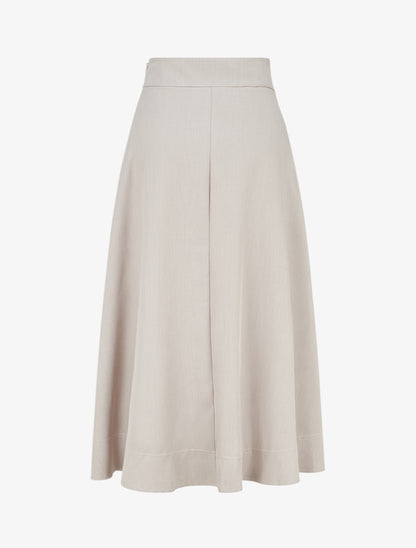 Jupe mi-longue à boutons décoratifs - Taupe clair - 2