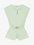 Top uni sans manches à empiècement bijou - Vert pomme - 1