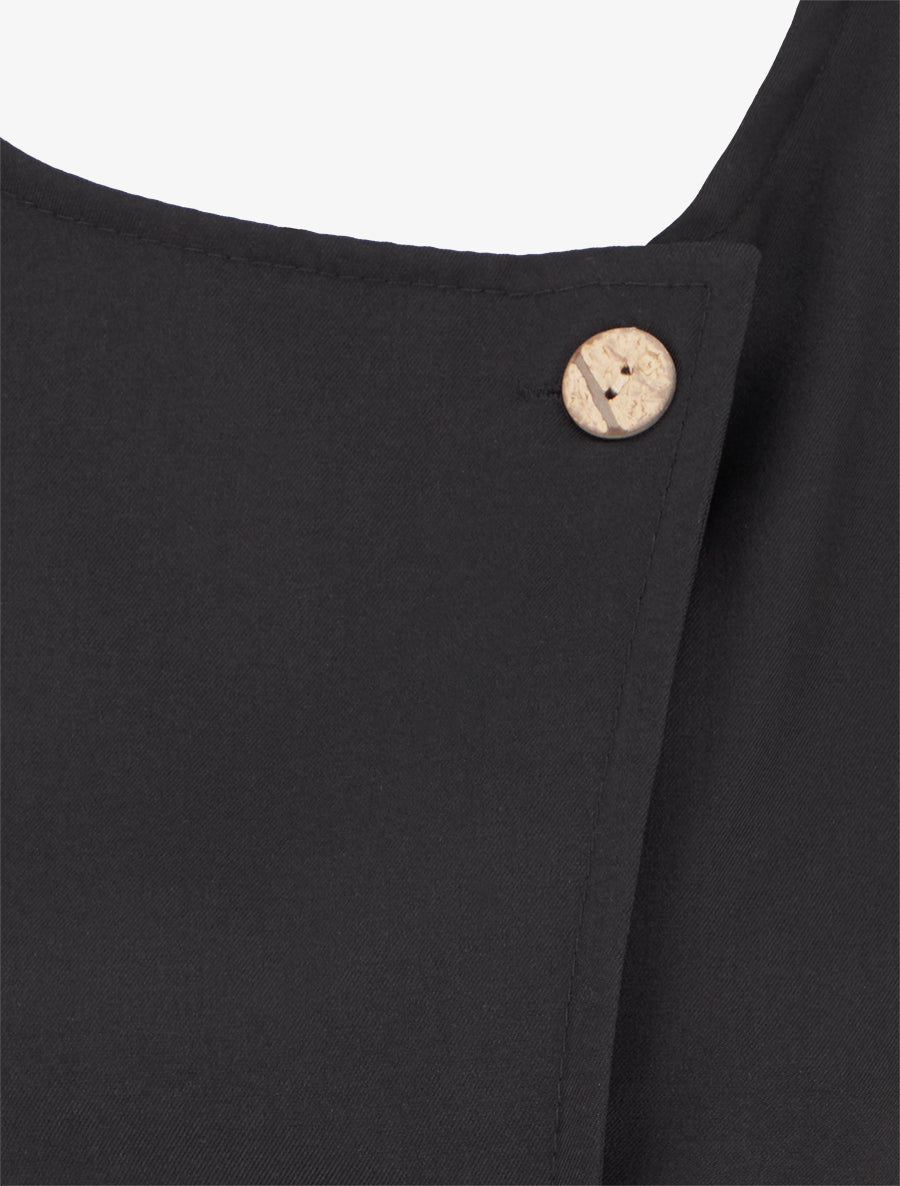 Top boutonné sans manches - Noir - 3