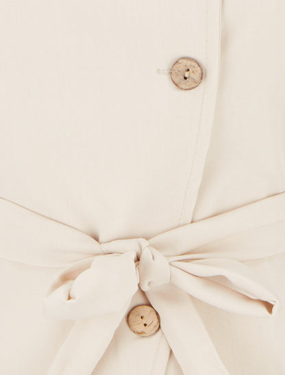 Top boutonné sans manches - Beige - 3