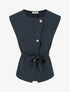 Top boutonné sans manches - Marine - 1