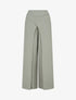 Pantalon droit effet lin à double pans - Kaki - 1