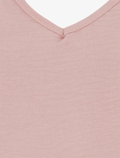 Débardeur uni à bretelles fantaisies - Rose - 3