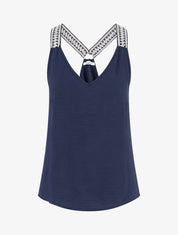 Débardeur droit à dos nageur - Marine - 1