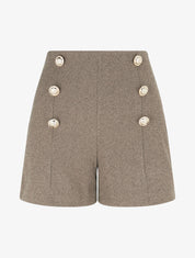 Short coupe ajustée en tweed - Taupe - 1