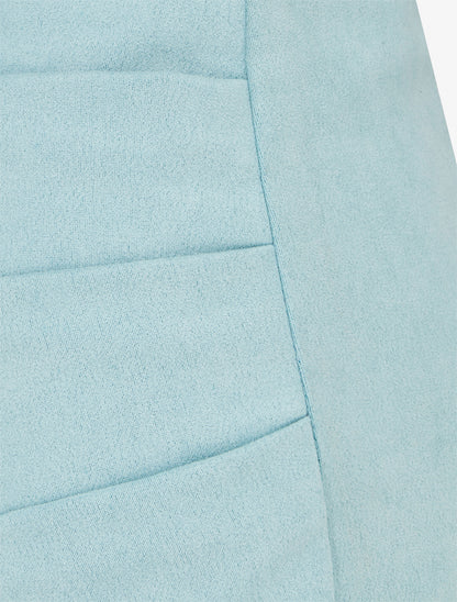 Jupe courte en suédine - Turquoise - 3