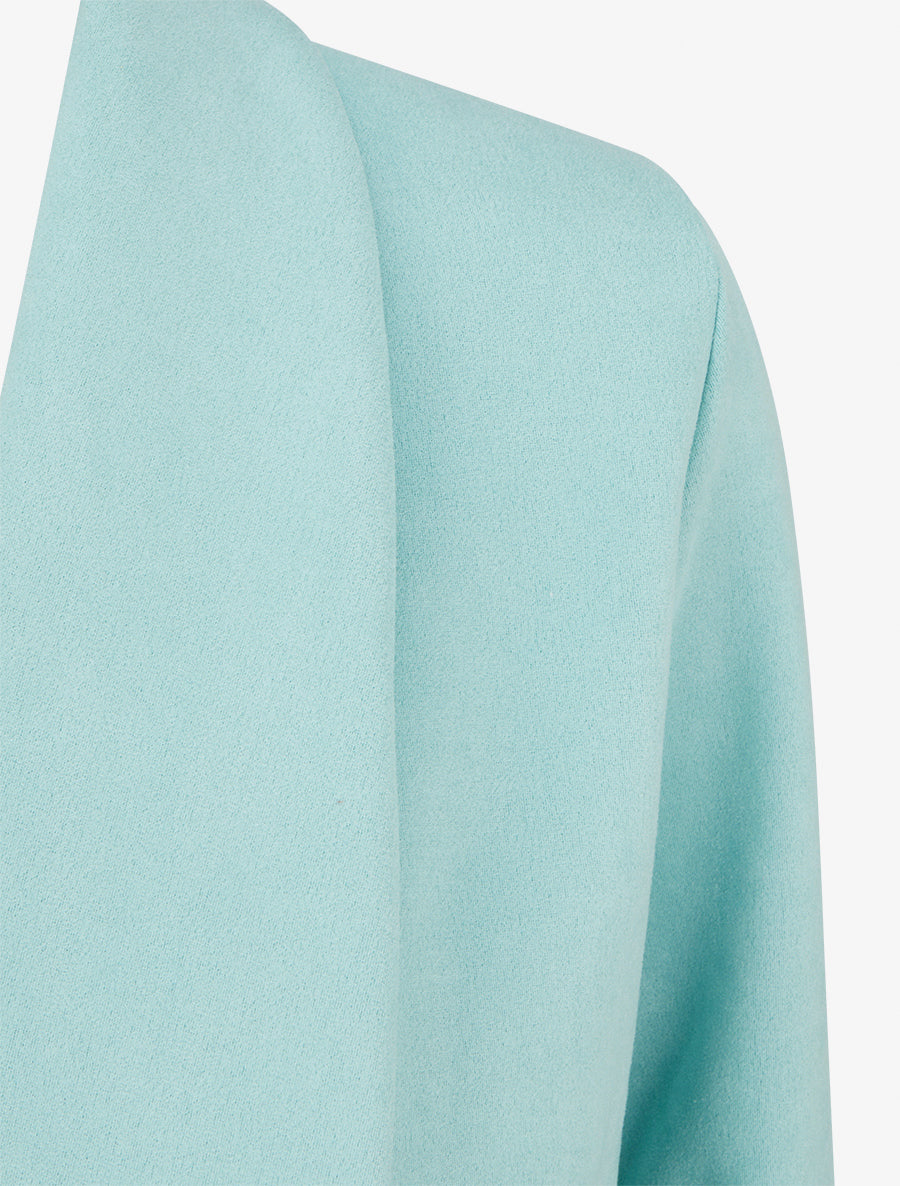 Veste en suédine droite à col châle - Vert d&