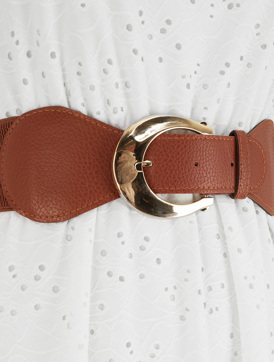 Robe évasée sans manches en broderie anglaise - Blanc - 3