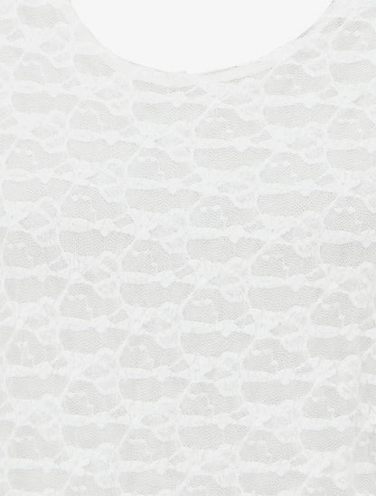 Top boule en dentelle - Blanc - 3