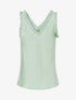 Top satiné sans manches à col volanté - Vert d&