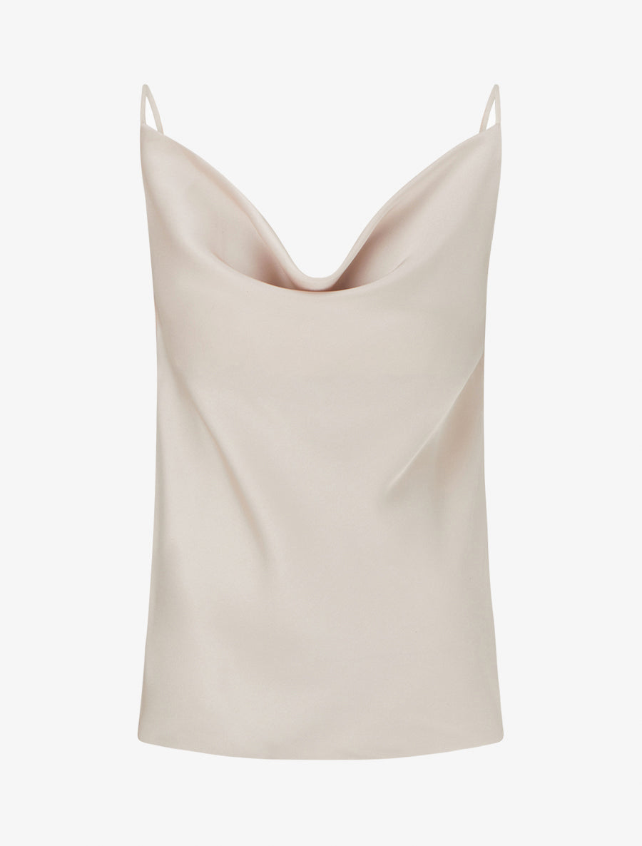 Caraco satiné à col bénitier - Beige clair - 1