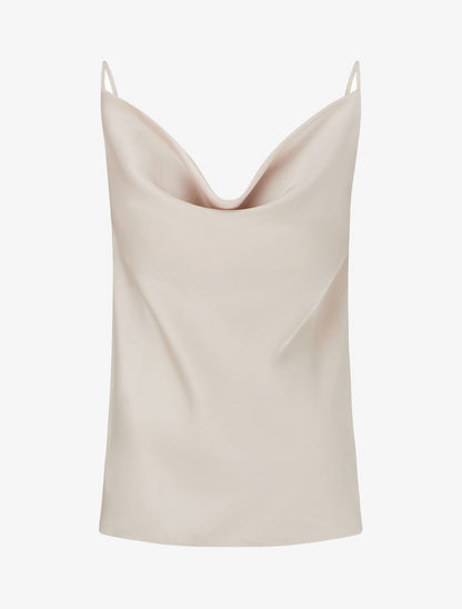 Caraco satiné à col bénitier - Beige clair - 1