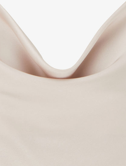 Caraco satiné à col bénitier - Beige clair - 3