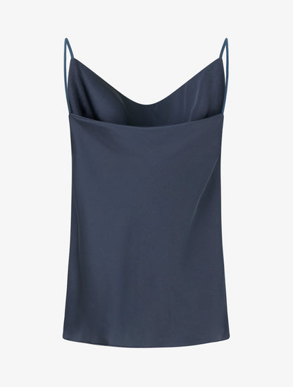 Caraco satiné à col bénitier - Marine - 2