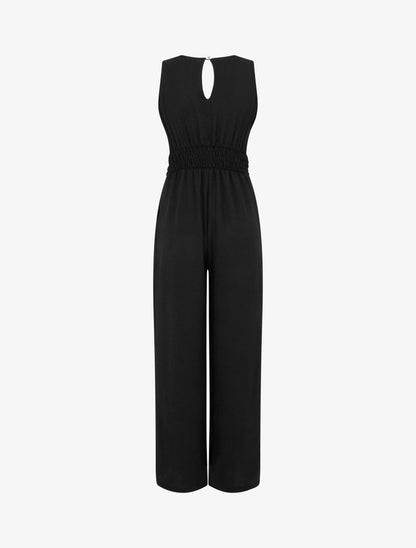 Combinaison sans manches à ceinture torsadée - Noir - 2