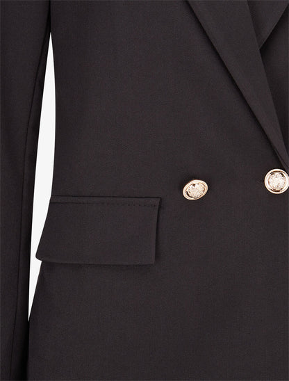 Veste basique cintrée à 2 boutons - Noir - 3