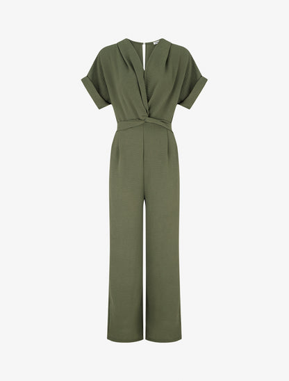 Combinaison unie à manches courtes - Kaki - 1