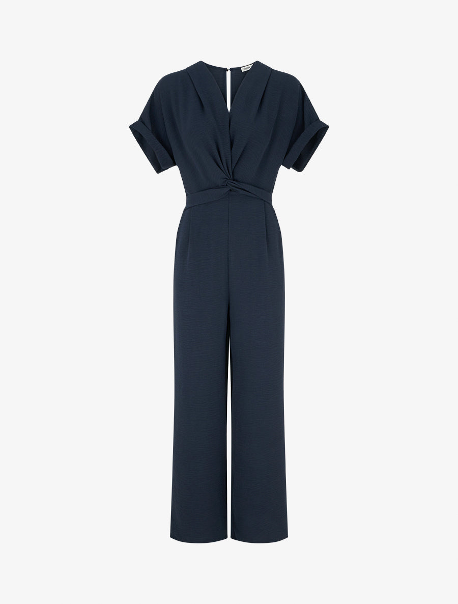 Combinaison unie à manches courtes - Bleu nuit - 1