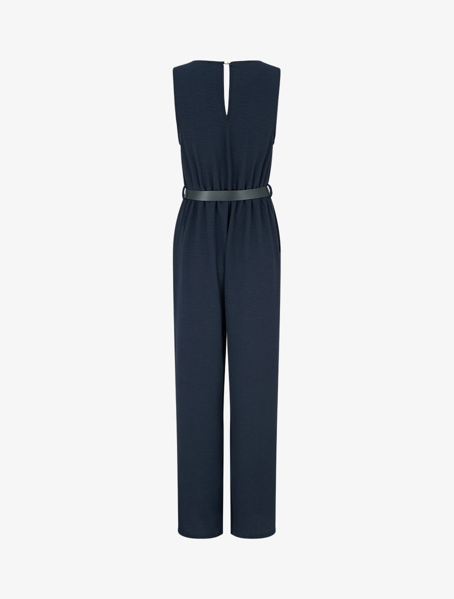 Combinaison unie à empiècement bijoux - Bleu nuit - 2