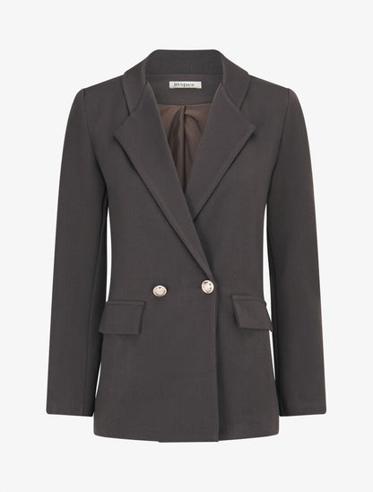 Veste basique cintrée à 2 boutons - Anthracite - 4