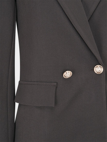 Veste basique cintrée à 2 boutons - Anthracite - 3