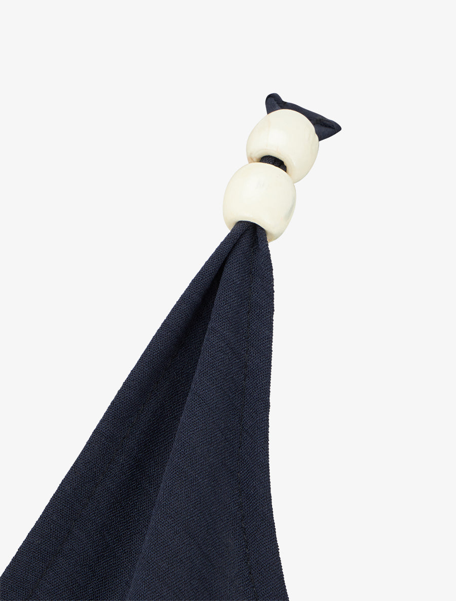 Robe longue évasée à bretelles perlées - Marine - 3