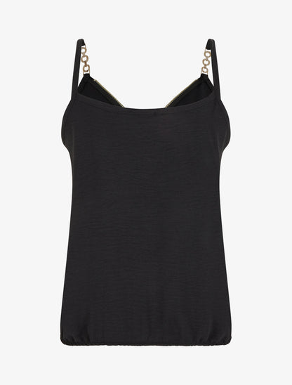 Caraco uni à col V zippé - Noir - 2