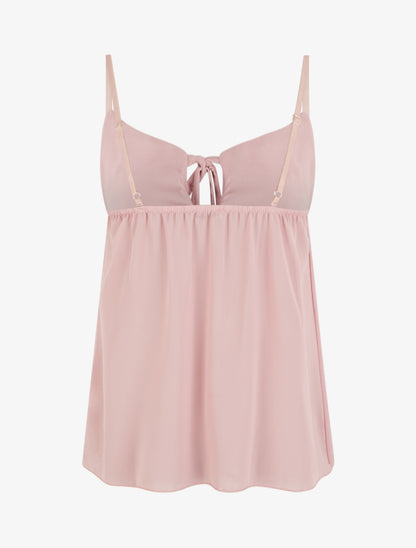 Caraco uni en voile - Vieux rose - 2