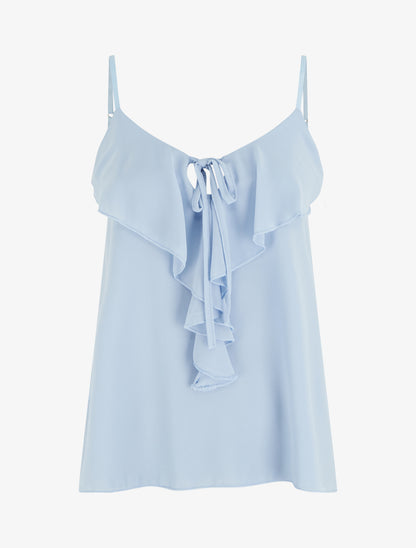 Caraco uni en voile - Bleu ciel - 1