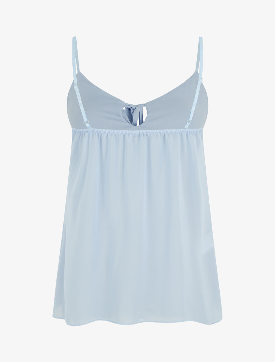 Caraco uni en voile - Bleu ciel - 2