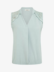 Top sans manches à détail brodé - Vert d&