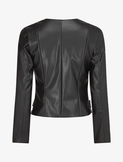 Veste moulante en simili - Noir - 2