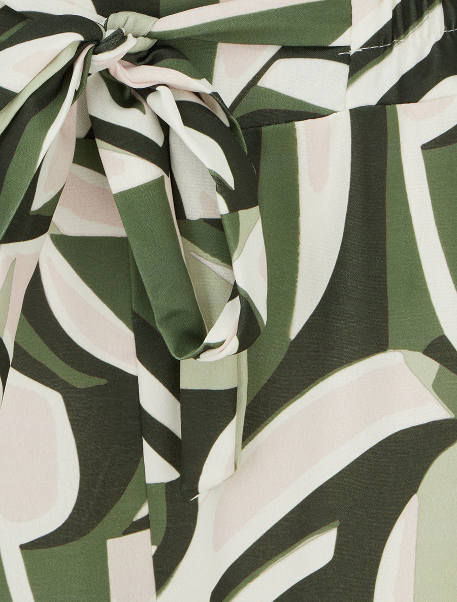 Pantalon ample imprimé graphique - Kaki - 3