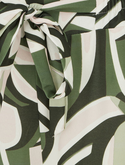 Pantalon ample imprimé graphique - Kaki - 3