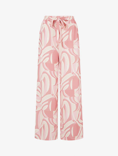 Pantalon ample imprimé graphique - Rose - 1