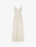 Robe longue imprimé petites fleurs à détail crochet - Jaune - 1