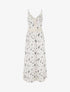 Robe longue imprimé petites fleurs à détail crochet - Noir - 1