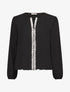 Blouse fluide à bande en sequins - Noir - 1