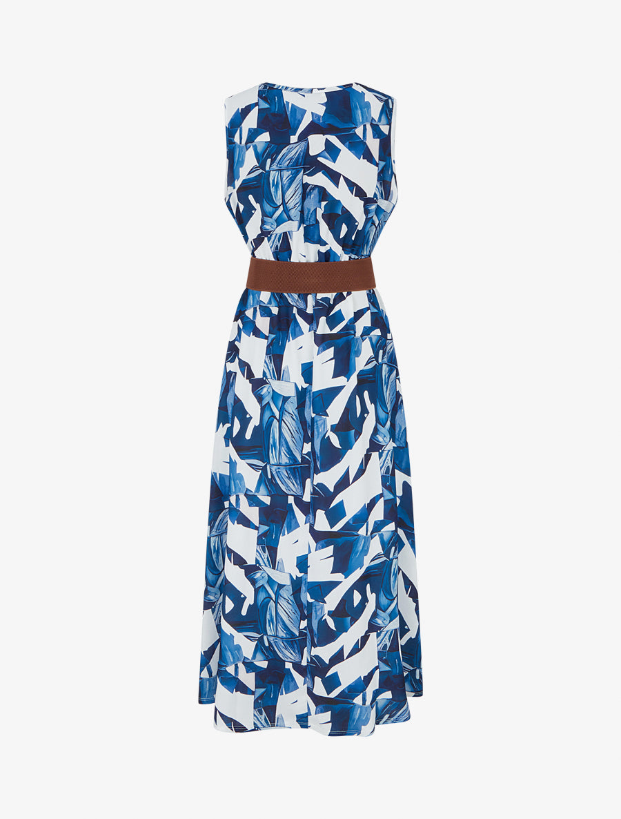 Robe sans manches imprimé fantaisie - Marine - 2