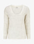 Pull en maille à col V - Écru - 1