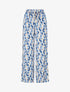 Pantalon élastiqué à imprimé graphique - Bleu ciel - 1